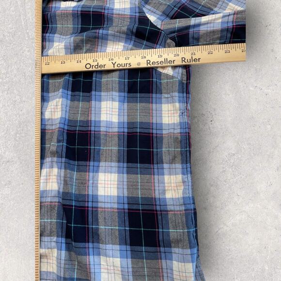 Talbots Women’s Large Plaid Button Front Shirt Blue Multi Casual Classic Top - Picture 5 of 8
